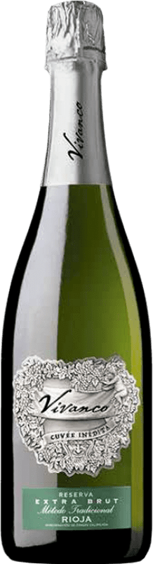 16,95 € | Espumante branco Vivanco Cuvée Inédita Extra Brut Reserva D.O.Ca. Rioja Espanha Viura, Chardonnay, Tempranillo Branco, Maturana Branca 75 cl