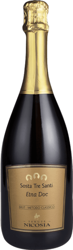 34,95 € Free Shipping | White Sparkling Wine Nicosia Sosta Tre Santi Brut D.O.C. Etna