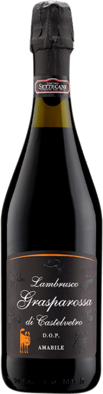 Free Shipping | White Sparkling Wine Settecani Amabile — Medium Sweet Traditional D.O.C. Lambrusco Grasparossa di Castelvetro Italy Lambrusco 75 cl
