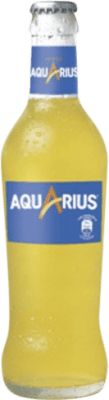 Kostenloser Versand | 24 Einheiten Box Softdrinks Aquarius Naranja Spanien Drittelliterflasche 30 cl Glas RET