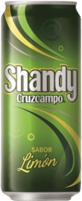 0,95 € Бесплатная доставка | Пиво Cruzcampo Shandy Жестяная банка 33 cl Limón — Лимон