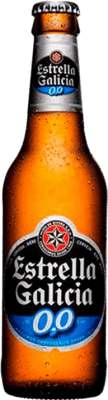 45,95 € | Коробка из 24 единиц Пиво Estrella Galicia Галисия Испания Бутылка на треть 33 cl 0.0 Ноль Ноль Без алкоголя