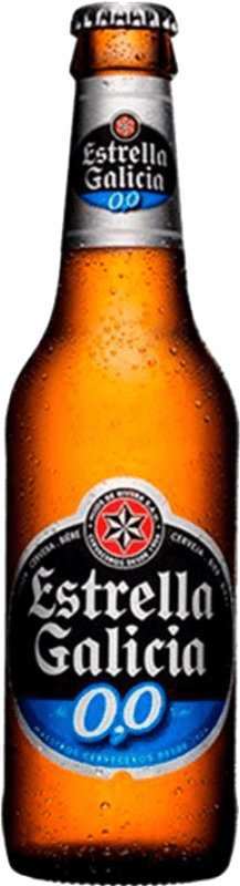 45,95 € | Boîte de 24 unités Bière Estrella Galicia Galice Espagne Bouteille Tiers 33 cl 0.0 Zéro Zéro Sans Alcool