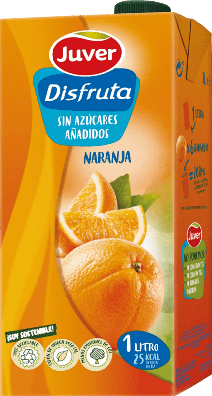 1,95 € Free Shipping | Juice Juver Disfruta Tetra Brik 1 L Naranja — Orange