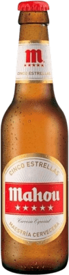 Envio grátis | Caixa de 6 unidades Cerveja Mahou 5 Estrellas Espanha Garrafa Pequena 25 cl