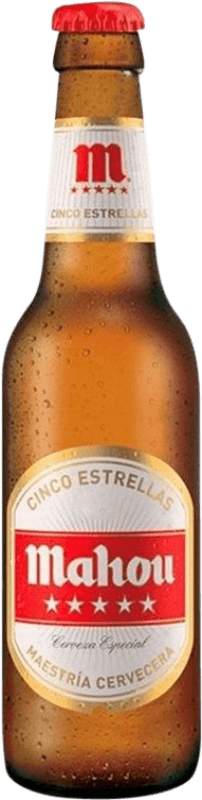 2,95 € Free Shipping | 6 units box Beer Mahou 5 Estrellas Small Bottle 25 cl