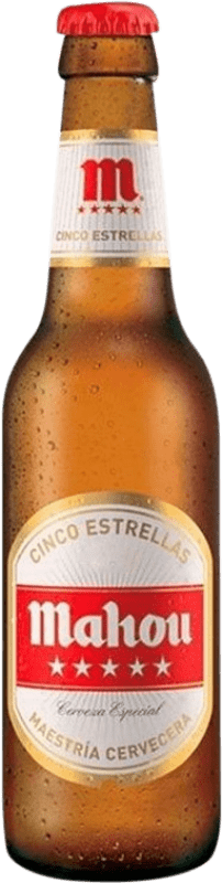 Envoi gratuit | Boîte de 6 unités Bière Mahou 5 Estrellas Espagne Petite Bouteille 25 cl