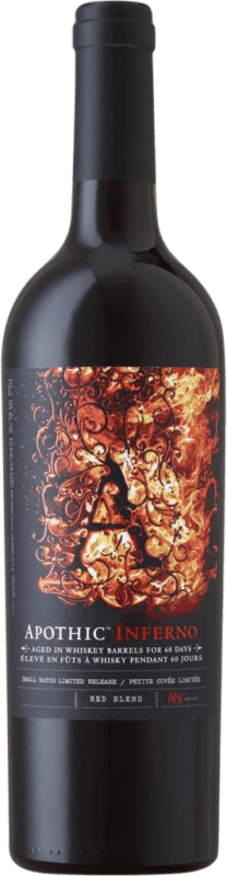 Бесплатная доставка | Красное вино Apothic Inferno I.G. California Калифорния Соединенные Штаты Merlot, Syrah, Cabernet Sauvignon, Petit Verdot, Nebbiolo, Petite Syrah 75 cl