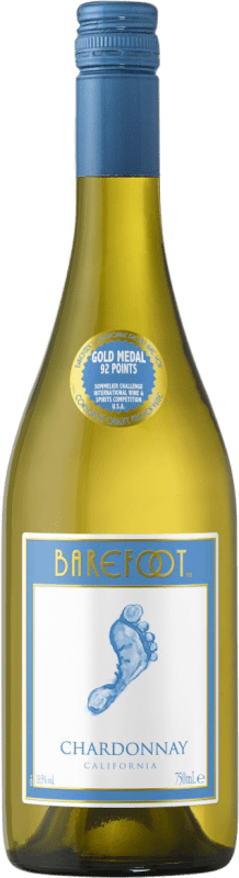 Envio grátis | Vinho branco Barefoot D.O. La Mancha Castela-Mancha Espanha Chardonnay 75 cl