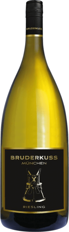 Бесплатная доставка | Белое вино Bruderkuss Lederhose Weißwein Q.b.A. Pfälz Пфальце Германия Chardonnay, Pinot White, Muscat, Sylvaner бутылка Магнум 1,5 L