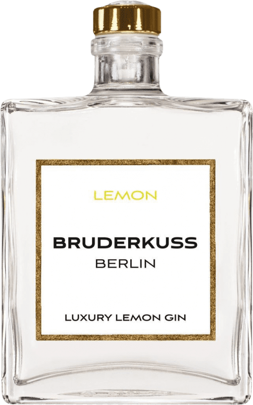 66,95 € Envío gratis | Ginebra Gin Bruderkuss Luxury Lemon Gin Botella Medium 50 cl