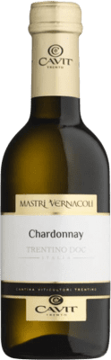 Spedizione Gratuita | Vino Bianco Cavit Mastri Vernacoli D.O.C. Trentino Trentino Italia Chardonnay Bottiglietta 25 cl