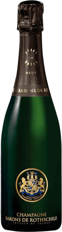 31,95 € Kostenloser Versand | Weißer Sekt Barons de Rothschild Brut A.O.C. Champagne Halbe Flasche 37 cl