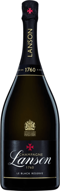 Envio grátis | Espumante branco Lanson Le Black Brut Reserva A.O.C. Champagne Champagne França Pinot Preto, Chardonnay, Pinot Meunier Garrafa Magnum 1,5 L