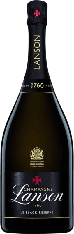 122,95 € Envoi gratuit | Vin Mousseux Blanc Lanson Le Black Brut Réserve A.O.C. Champagne Bouteille Magnum 1,5 L