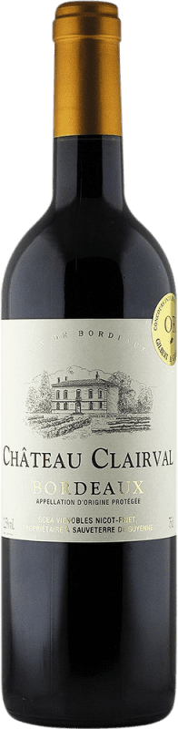 Envío gratis | Vino Tinto Château Clairval A.O.C. Bordeaux Burdeos Francia Merlot, Cabernet Sauvignon, Cabernet Franc 75 cl