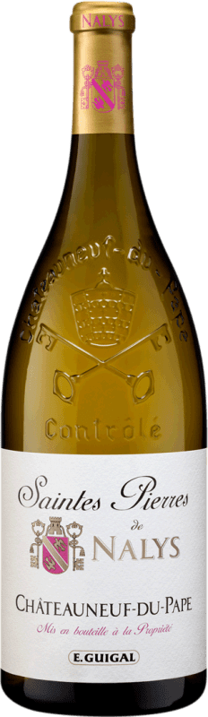 Free Shipping | White wine Château de Nalys Saintes Pierres Blanc A.O.C. Châteauneuf-du-Pape Rhône France Grenache White, Roussanne, Bourboulenc, Clairette Blanche, Picardan 75 cl