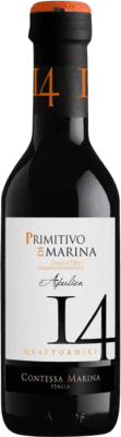 Free Shipping | Red wine Contessa Marina 14 I.G.T. Puglia Puglia Italy Primitivo Small Bottle 25 cl