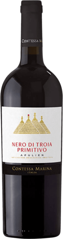 10,95 € | Красное вино Contessa Marina Nero di Troia Primitivo I.G.T. Puglia Апулия Италия Nebbiolo, Nero di Troia 75 cl