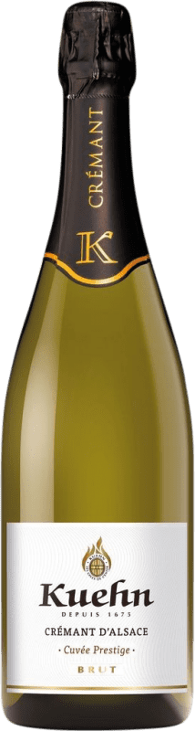 16,95 € | Белое игристое вино Domaine Kuehn Prestige брют A.O.C. Crémant d'Alsace Эльзас Франция Nebbiolo, Chardonnay, Pinot Auxerrois 75 cl
