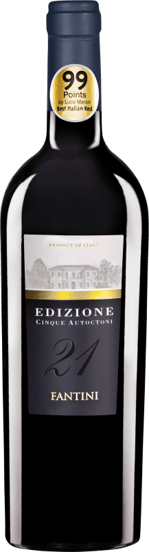 Envoi gratuit | Vin rouge Fantini Edizione Cinque Autoctoni Italie Montepulciano, Malvasia Noire, Primitivo, Nebbiolo, Zinfandel, Negroamaro 75 cl