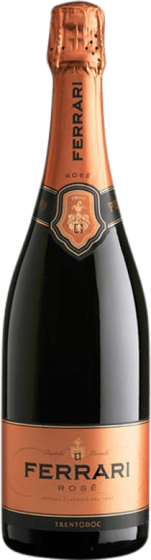17,95 € Envio grátis | Espumante rosé Ferrari Rosé Brut D.O.C. Trentino Meia Garrafa 37 cl