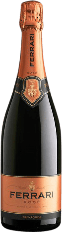 Envio grátis | Espumante rosé Ferrari Rosé Brut D.O.C. Trentino Trentino Itália Pinot Preto, Chardonnay Meia Garrafa 37 cl