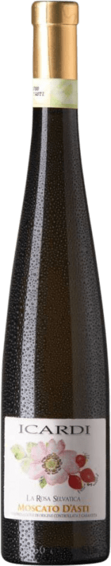Envío gratis | Vino Blanco Icardi La Rosa Selvatica D.O.C.G. Moscato d'Asti Piemonte Italia Moscato Botella Medium 50 cl
