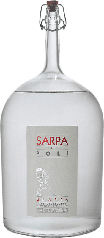 Kostenloser Versand | Grappa Jacopo Poli Sarpa Barrique Big Mama I.G.T. Venezia Venecia Italien Merlot, Cabernet Sauvignon Spezielle Flasche 3 L