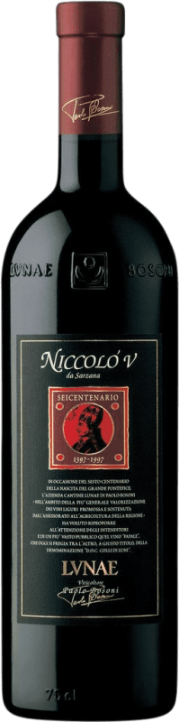 Spedizione Gratuita | Vino rosso Lunae Niccoló V Riserva D.O.C. Colli di Luni Italia Merlot, Sangiovese, Pollera Nera 75 cl