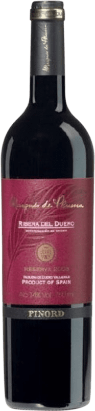 22,95 € | Красное вино Marqués de Pluma Резерв D.O. Ribera del Duero Кастилия-Леон Испания Tempranillo 75 cl