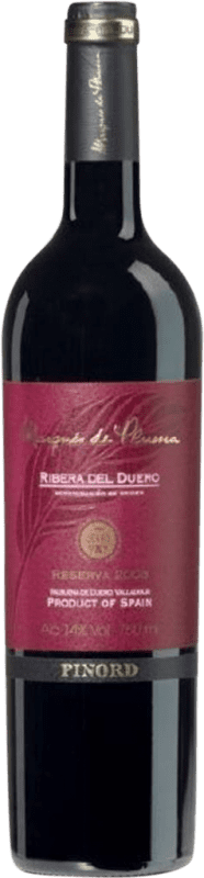 Бесплатная доставка | Красное вино Marqués de Pluma Резерва D.O. Ribera del Duero Кастилия-Леон Испания Tempranillo — Темпранильо 75 cl
