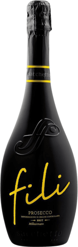 18,95 € Envoi gratuit | Vin Mousseux Blanc Sacchetto Fili VSQA Brut Millesimato D.O.C. Prosecco