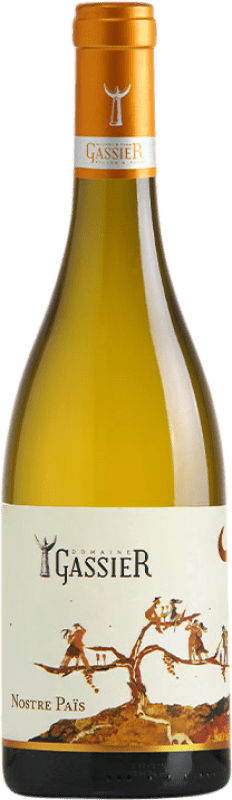 Бесплатная доставка | Белое вино Domaine Gassier Nostre Pais Blanc A.O.C. Costières de Nîmes Рона Франция Grenache White, Nebbiolo, Viognier, Bourboulenc, Clairette Blanche 75 cl