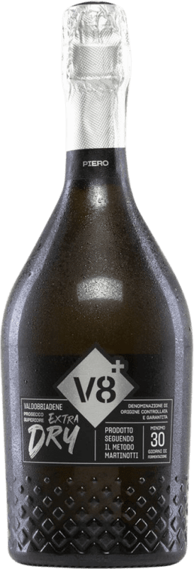 Бесплатная доставка | Белое игристое V8 Piero Extra Dry Экстра сухой D.O.C.G. Prosecco di Valdobbiadene Superiore di Cartizze Venecia Италия Glera 75 cl