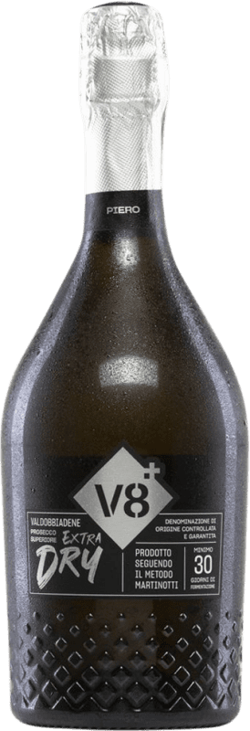 送料無料 | 白スパークリングワイン V8 Piero Extra Dry 余分な乾燥 D.O.C.G. Prosecco di Conegliano-Valdobbiadene Venecia イタリア Glera 75 cl