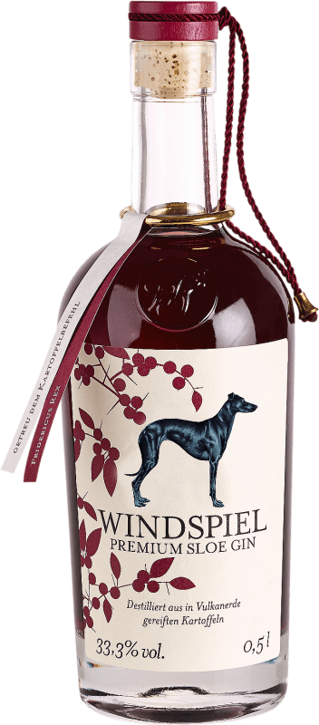 Spedizione Gratuita | Genever Gin Windspiel Germania Bottiglia Medium 50 cl Sloe Berries — Bacche di Prugnolo