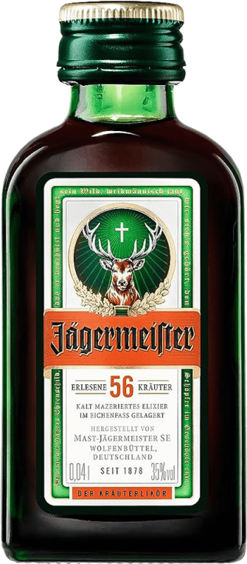 Free Shipping | 24 units box Herbal liqueur Mast Jägermeister Germany Miniature Bottle 4 cl