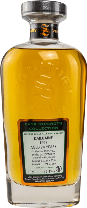 免费送货 | 威士忌混合 Signatory Vintage Cask Strength Collection at Dailuaine 英国 24 岁 70 cl