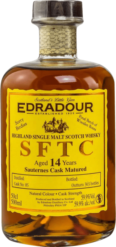 139,95 € Kostenloser Versand | Whiskey Blended Edradour Sauternes Cask Matured SFTC Straight From The Cask 14 Jahre Medium Flasche 50 cl