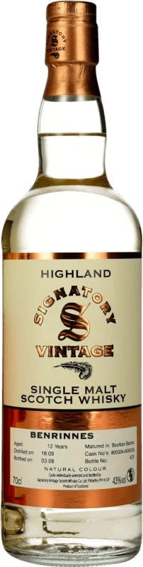 Kostenloser Versand | Single Malt Whisky Signatory Vintage Benrinnes Hochland Großbritannien 12 Jahre 70 cl