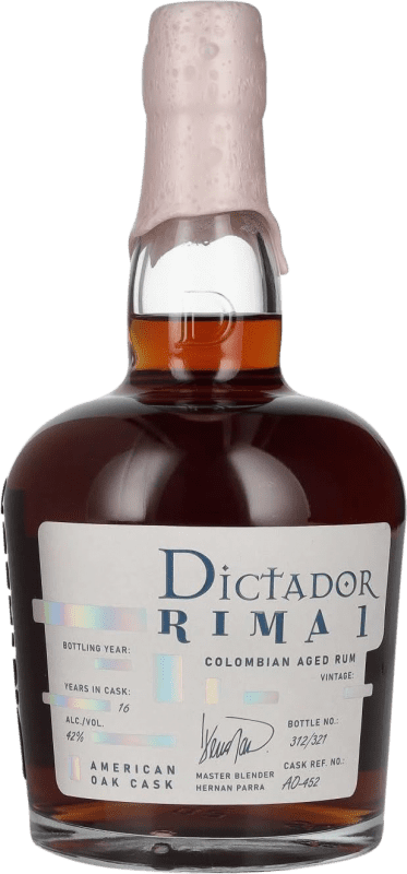 156,95 € 免费送货 | 朗姆酒 Dictador Rima 1 American Oak Cask 16 岁