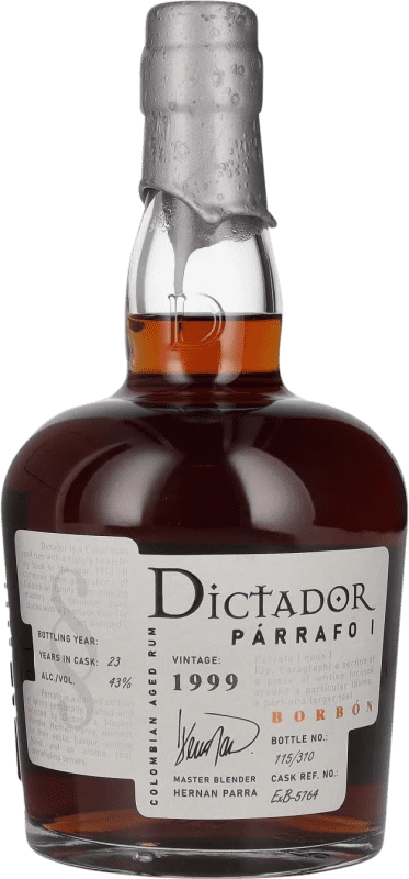 176,95 € 免费送货 | 朗姆酒 Dictador Párrafo I Borbón Vintage 23 岁