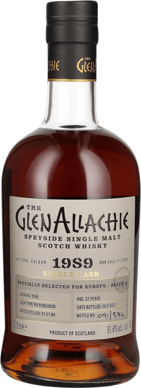 Бесплатная доставка | Односолодовый виски Glenallachie Puncheon PX Pedro Ximénez Sherry Cask Finish — Финишная выдержка в бочке, Single Cask — Одна бочка Объединенное Королевство 32 Лет 70 cl