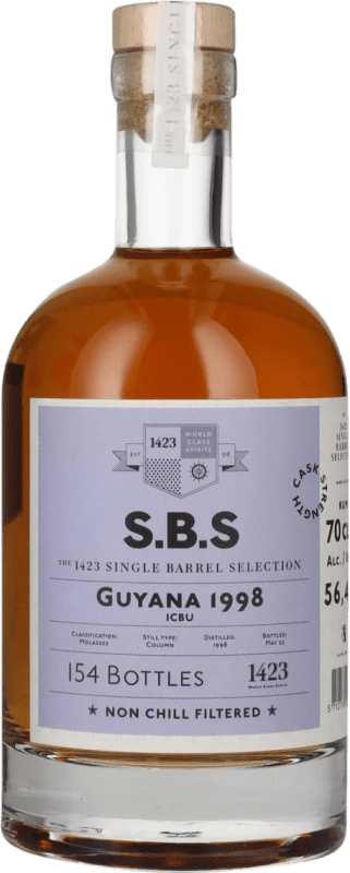 Kostenloser Versand | Rum 1423 World Class Spirits S.B.S Guyana Single Barrel — Einzelfass, Auswahl Trinidad und Tobago 70 cl