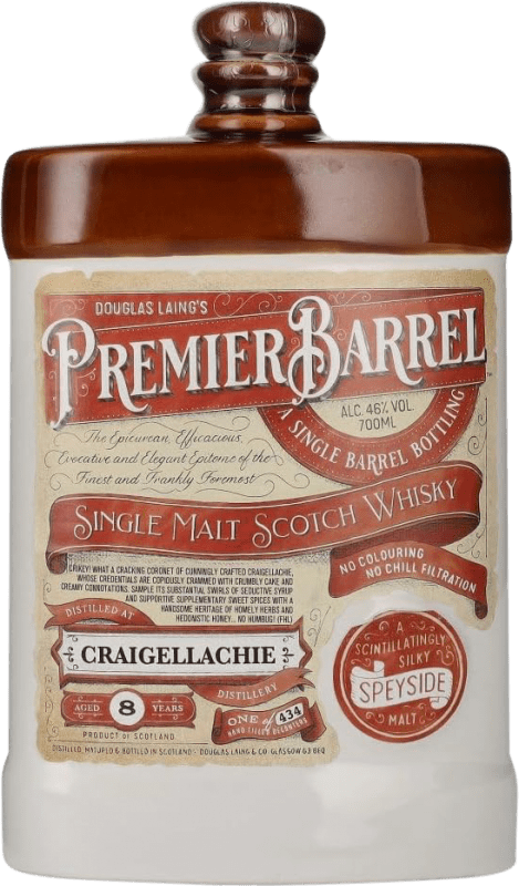 64,95 € Envio grátis | Whisky Single Malt Douglas Laing's At Craigellachie 1er Premier, Barrel — Barrica 8 Anos