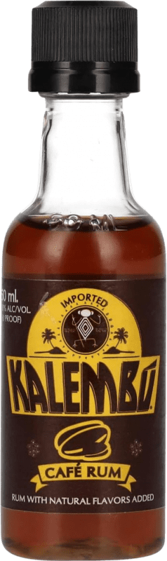 Envío gratis | Ron Kalembú República Dominicana Botellín Miniatura 5 cl PET Café