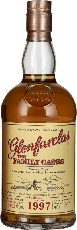 免费送货 | 威士忌单一麦芽威士忌 Glenfarclas The Family Casks Summer 4th Fill Butt 英国 70 cl