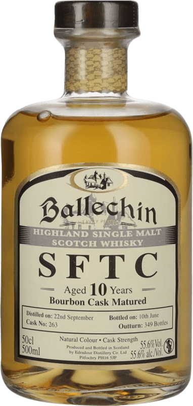 88,95 € Free Shipping | Single Malt Whisky Edradour Ballechin Bourbon SFTC Straight From The Cask 10 Years Medium Bottle 50 cl