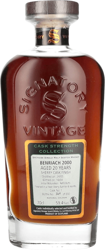 Envoi gratuit | Whisky Blend Signatory Vintage At Benriach Cask Strength — Brut de Fût, Collection Royaume-Uni 20 Ans 70 cl